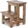 DESIGN DELIGHTS Trittleiter, Natur, Holz, 37x46x37 cm, Wohnzimmer, Hocker, Sitzhocker