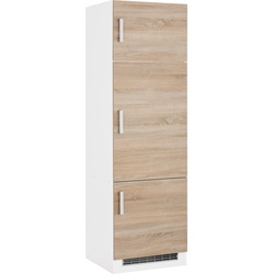 Kühlumbauschrank HELD MÖBEL „Gera“ Schränke Gr. B/H/T: 60 cm x 200 cm x 60 cm, 3 St., weiß (eiche, weiß) Kühlschrankumbauschränke Breite 60 cm