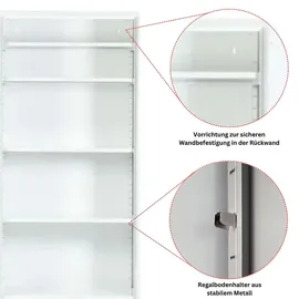 Proregal BEE Aktenschrank 195x92x42 cm Weiß-Anthrazit