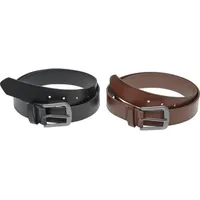 URBAN CLASSICS Easy Synthetic Leather Belt 2-Pack in Schwarz,