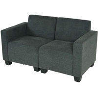 Modular 2-Sitzer Sofa Couch Moncalieri, Stoff/Textil ~ anthrazit-grau