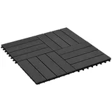 vidaXL Terrassenfliesen 11 Stück WPC 30 x 30 cm 1 qm Schwarz