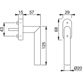 HOPPE Hoppe, Fenstergriff Amsterdam E0400/U30 7/32 Edelstahl F69 Griff