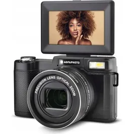 AgfaPhoto AGFA PHOTO – All-in-one-Vlogging-Set: Kamera VLG-4K Optical, Powerbank-Stativ, Fernbedienung, Mikrofon und Micro-SD-Karte (32 GB) – Verewigen S... - Schwarz