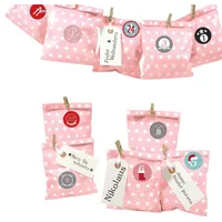 Frau Wundervoll DIY Adventskalender zum Befüllen Bescherung, rosa Stern,