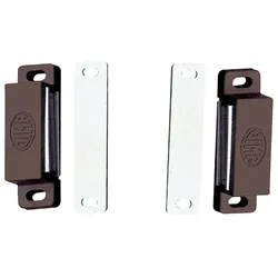 MS Beschläge Magnetschnäpper stark  2Stk.Türmagnet Magnetverschluss Haltekraft 3kg Braun
