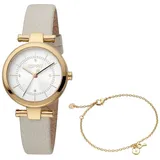 Esprit ES1L281L0035 Laila Beige Gold Set Uhr Damenuhr Leder beige