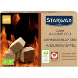 STARWAX - Anzündwürfel XXL - Brenndauer bis 10 min - Schnelle, saubere und geruchsfreie Zündung - Beeinträchtigen Nicht den Geschmack der Speisen - PEFC - Packung à 96 Würfel