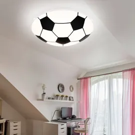 GLOBO Kinder Decken Lampe DIMMBAR Fußball Glas Leuchte FERNBEDIENUNG im Set inkl. RGB LED Leuchtmittel