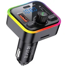 COFI 1453 FM Transmitter BT 5.3+EDR PD40W USB-C, 2x USB in Schwarz für den Zigarettenanzünder