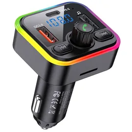 COFI 1453 FM Transmitter BT 5.3+EDR PD40W USB-C, 2x USB in Schwarz für den Zigarettenanzünder