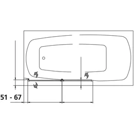 Kermi Vario 2000 FW2 06014, V2FW2060141AK 115,1-116,7x140cm, silber mattglanz, ESG klar