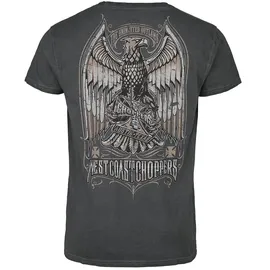 West Coast Choppers Eagle Crest Kurzarm-t-shirt - Oil Dye Anthracite - S