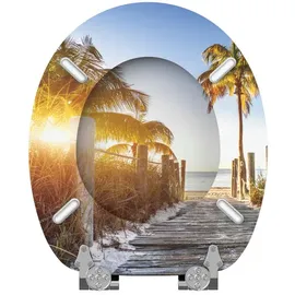 Sanilo WC Sitz mit Absenkautomatik Fort Lauderdale, Hochwertiger und Stabiler Toilettendeckel aus Holz