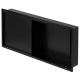 luxebath Duschnische Schwarz, Metall, Rechteckig, 60x10x30 cm, Badezimmer Baden & Duschen, Duschablagen