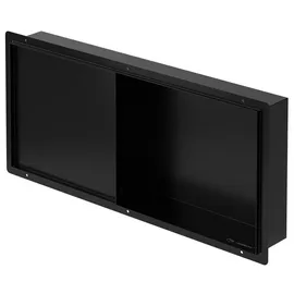 luxebath Duschnische Schwarz, Metall, Rechteckig, 60x10x30 cm, Badezimmer Baden & Duschen, Duschablagen