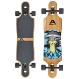 Apollo Longboard Twin Tip DT Fiberglas Longboards, Extrem leicht und stabil blau