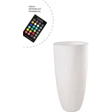 Blumenkübel beleuchtet "Shining Curvy Pot" XL Weiß inklusive Allgebrauchslampe mit Fernbedienung RGB E27