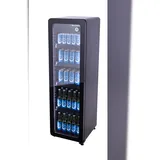 Gastro-Cool Glastürkühlschrank, Werbekühlschrank, Retro Design, elegant, schwarz, GCGD135