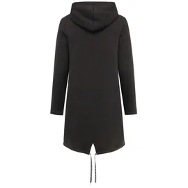 Zwillingsherz Jerseymantel ZWILLINGSHERZ "Wild Mindset", Damen, Gr. S/M, schwarz, angeraute Sweatware, Obermaterial: 50% Baumwolle, 50% Polyester, Mäntel, mit großem WILD Motiv gestickt, Leo Details, Taschen