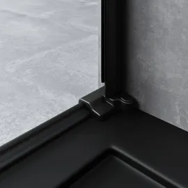 SoGood Teramo36 Nischentür Drehtür 90 x 195 cm schwarz Klarglas