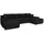 Sofnet Wohnlandschaft mit Schlaffunktion Faris U-Form - Couch, Schlafsofa mit Bettkasten, Couchgranitur mit Bettfunktion, Big Sofa, Bettsofa (Schwarz (Kronos 07))