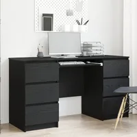 VidaXL Schreibtische 2 Stück Schwarz Eiche 140x50x76 cm Holzwerkstoff