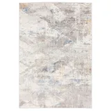 Carpeto Rugs Abstraktes Vintage Teppich - Kurzflor - Weich Teppich für Wohnzimmer, Schlafzimmer, Esszimmer - ÖKO-TEX Wohnzimmerteppich - Teppiche - Creme Blau Grau - 160 x 220 cm