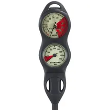 Scubapro 2-Gauge U-Line Tauchkonsole mit Manometer und Tiefenmesser, Metrische Anzeige, Kunststoff