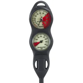Scubapro 2-Gauge U-Line Tauchkonsole mit Manometer und Tiefenmesser, Metrische Anzeige, Kunststoff