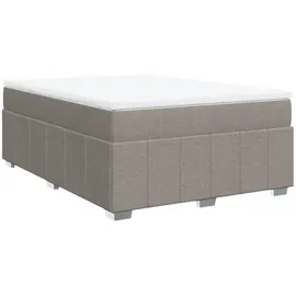 vidaXL Boxspringbett mit Matratze Taupe 140x200 cm Stoff