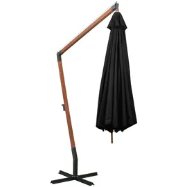 vidaXL Ampelschirm mit Mast 3,5 x 2,9 m Massivholz Tanne schwarz 313772