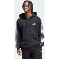 adidas Essentials 3-Streifen French Terry Kapuzenjacke Herren Schwarz/Weiß M