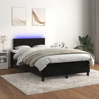 VidaXL Boxspringbett mit Matratze & LED Schwarz 120x200 cm
