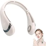 Honhoha Tragbarer Fächerhals | Faltbarer 360°-Luftstrom-Halsventilator 5000 mAh | Wiederaufladbarer Nackenventilator für Damen und Herren, tragbarer Nackenventilator für Outdoor-Sport, Zuhause