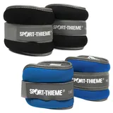 Sport-Thieme Premium Gewichtsmanschetten für Fuß- und Handgelenke | Fluoreszierende Neopren Fuß- u. Handgelenksmanschetten | 1kg o. 1,5kg Eisensandfüllung | Blau o. Schwarz