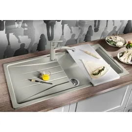 Blanco Sona XL 6 S links Einbau Granit schwarz Handbetätigung 1000 x 500 mm