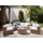 Beliani Lounge Set 9-Sitzer Rattan goldbraun/weiß