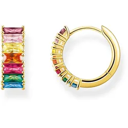 Thomas Sabo CR667-488-7 Damen-Ohrringe Creolen Bunte Steine Goldfarben