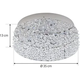LUCANDE LED-Deckenleuchte Felias, chromfarben, Glas, Ø 35 cm