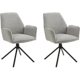 byLIVING Esszimmerstuhl Blair 2-er Set, Webstoffbezug hellgrau, schwarz