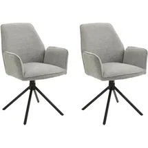 byLIVING Esszimmerstuhl Blair 2-er Set, Webstoffbezug hellgrau, schwarz