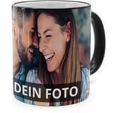 PhotoFancy® - Fototasse vollflächig Bedruckt - Personalisierte Panorama-Tasse mit eigenem Foto selbst gestalten - Schwarz