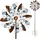 Lemodo Windrad Fancy mit 2 gegenläufigen Propellern, Gartendeko, Windspiel 213 cm hoch