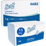 Scott Control Papierhandtücher mit Interfold-Faltung 6682 – blaue Falthandtücher – 15 Packungen x 240 Papiertücher mit V-Faltung (insges. 3.600)