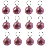 MARELIDA Weihnachtsbaumschmuck Discokugel Spiegelkugel 5cm rosa 12St.