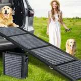 Längste 180 cm tragbare Hunderampe mit rutschfester Teppichoberfläche für große und mittelgroße Haustiere – zusammenklappbare Treppen bis zu 127 kg für Auto, SUV und LKW