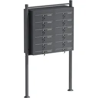Wiltec 12er Briefkastenanlage Anthrazit