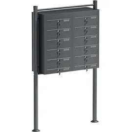 Wiltec 12er Briefkastenanlage Anthrazit