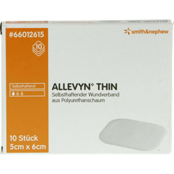 Allevyn Thin 5x6 cm dünne Wundauflage 10 St